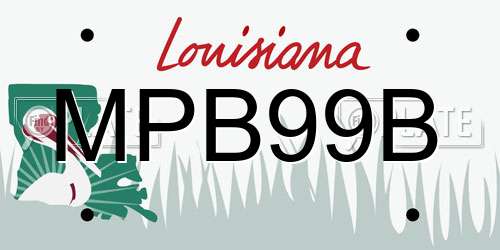 MPB99B Louisiana License Plate
