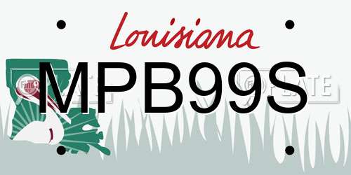 MPB99S Louisiana License Plate