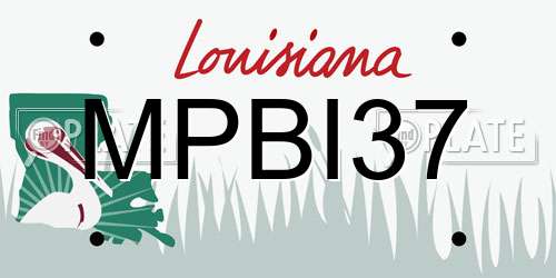 MPBI37 Louisiana License Plate