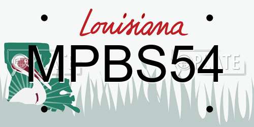 MPBS54 Louisiana License Plate