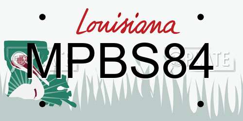 MPBS84 Louisiana License Plate