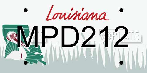 MPD212 Louisiana License Plate
