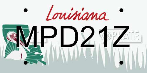 MPD21Z Louisiana License Plate