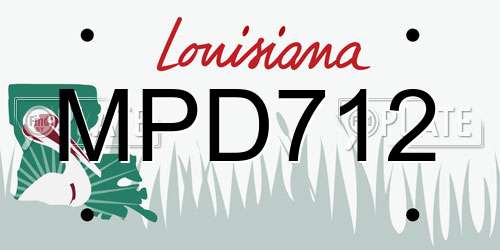MPD712 Louisiana License Plate