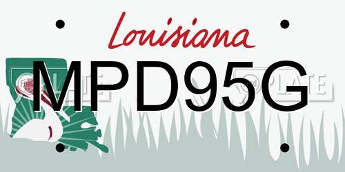 MPD95G Louisiana License Plate