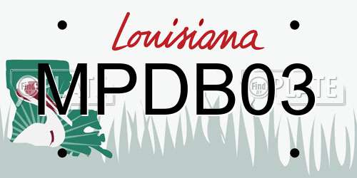 MPDB03 Louisiana License Plate
