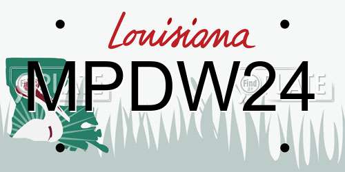 MPDW24 Louisiana License Plate