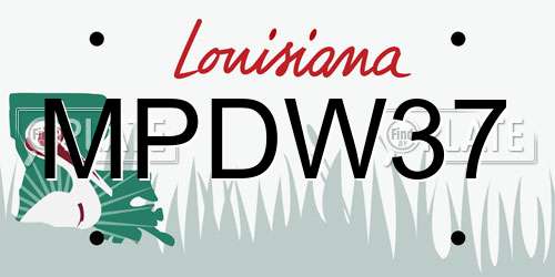 MPDW37 Louisiana License Plate
