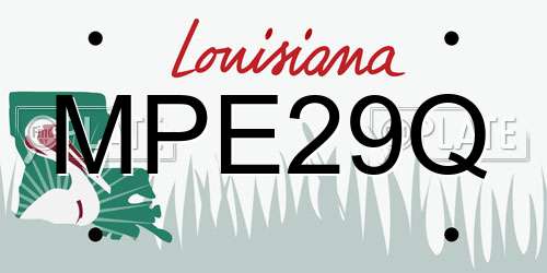 MPE29Q Louisiana License Plate