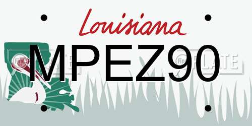 MPEZ90 Louisiana License Plate