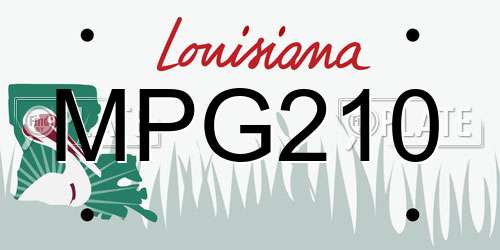 MPG210 Louisiana License Plate