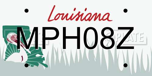 MPH08Z Louisiana License Plate