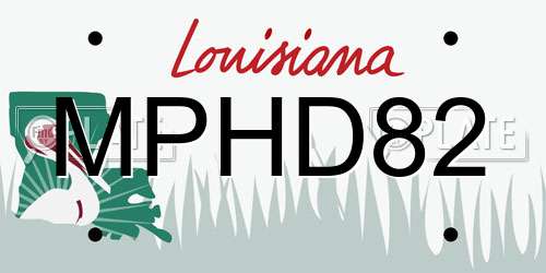 MPHD82 Louisiana License Plate