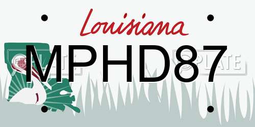 MPHD87 Louisiana License Plate