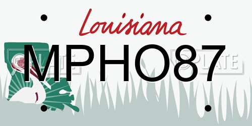 MPHO87 Louisiana License Plate