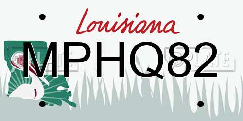 MPHQ82 Louisiana License Plate