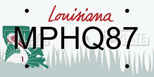 MPHQ87 Louisiana License Plate