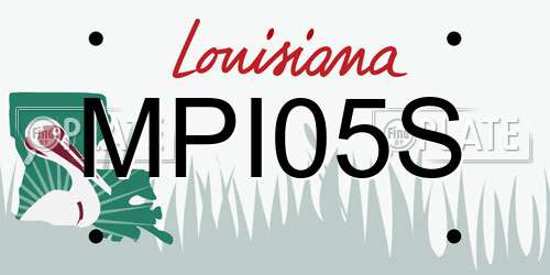 MPI05S Louisiana License Plate
