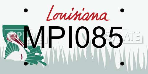 MPI085 Louisiana License Plate
