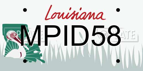 MPID58 Louisiana License Plate
