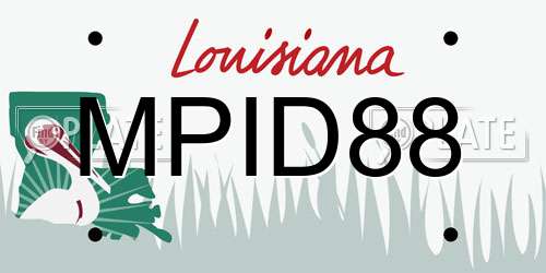 MPID88 Louisiana License Plate
