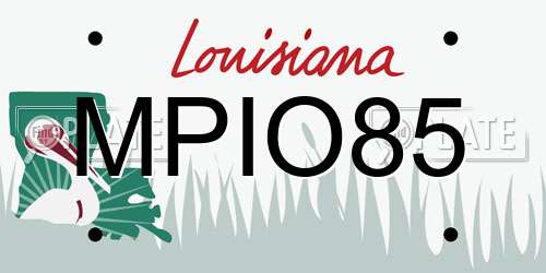 MPIO85 Louisiana License Plate