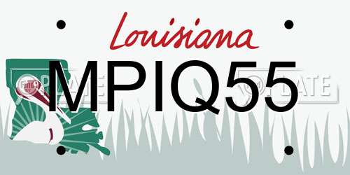 MPIQ55 Louisiana License Plate