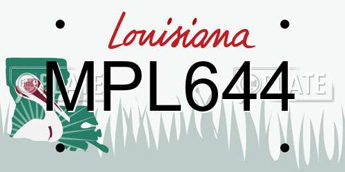 MPL644 Louisiana License Plate