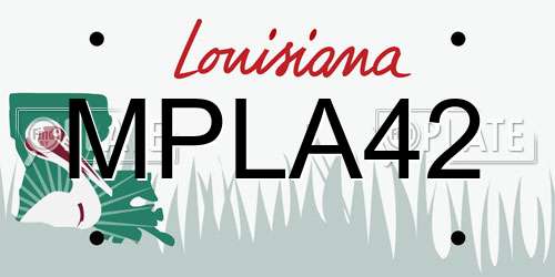 MPLA42 Louisiana License Plate