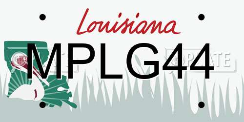 MPLG44 Louisiana License Plate