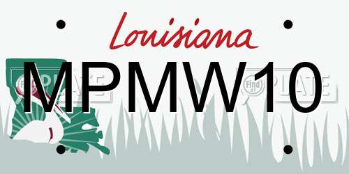 MPMW10 Louisiana License Plate