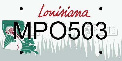 MPO503 Louisiana License Plate