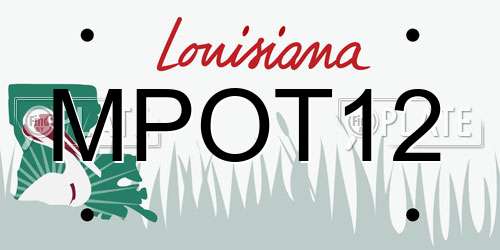 MPOT12 Louisiana License Plate