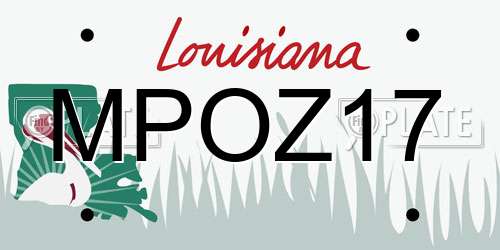 MPOZ17 Louisiana License Plate