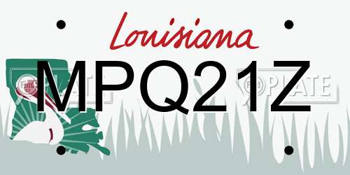 MPQ21Z Louisiana License Plate