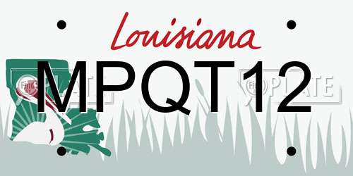 MPQT12 Louisiana License Plate