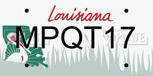 MPQT17 Louisiana License Plate
