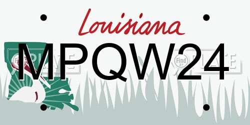 MPQW24 Louisiana License Plate