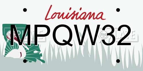 MPQW32 Louisiana License Plate