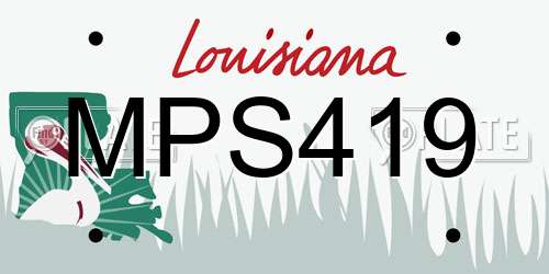 MPS419 Louisiana License Plate