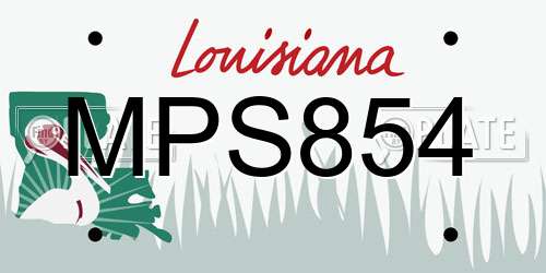 MPS854 Louisiana License Plate