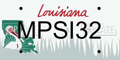 MPSI32 Louisiana License Plate