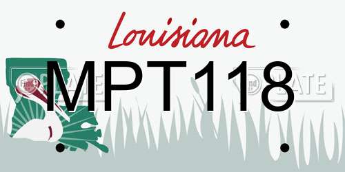 MPT118 Louisiana License Plate
