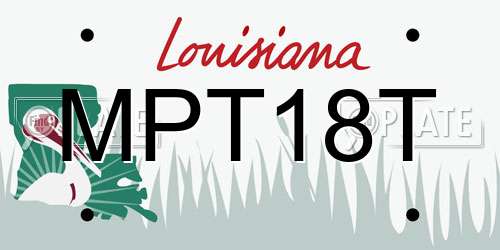 MPT18T Louisiana License Plate