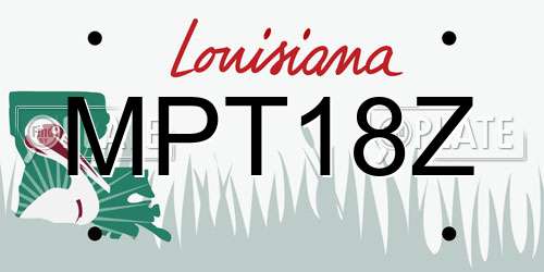 MPT18Z Louisiana License Plate