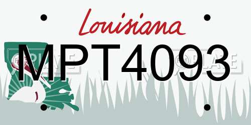 MPT4093 Louisiana License Plate