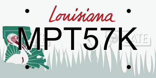 MPT57K Louisiana License Plate