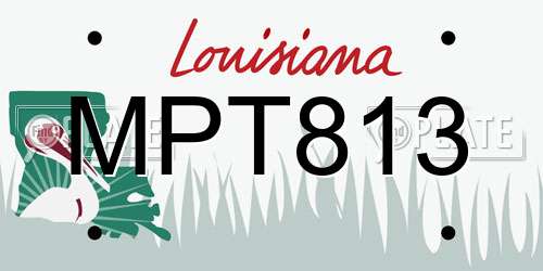 MPT813 Louisiana License Plate