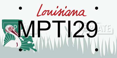 MPTI29 Louisiana License Plate