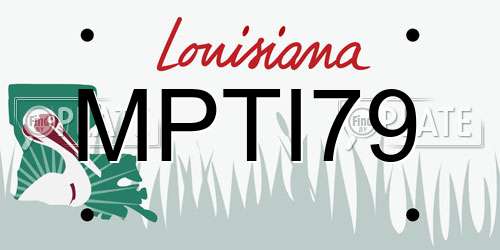 MPTI79 Louisiana License Plate